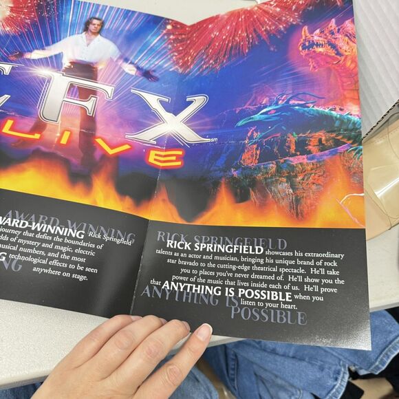 Rick Springfield Autographed Program 2001 EFX Alive MGM Las Vegas Folded Damage - Picture 8 of 8